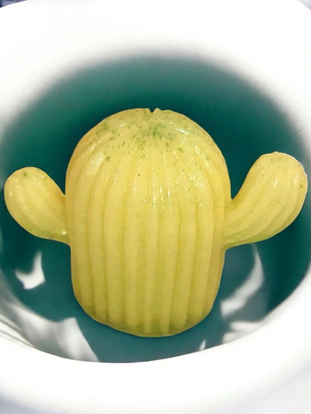 Yellow soap handmade Green Cactus 2x2in 4oz